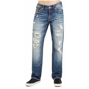 True Religion Men's Straight Leg Distroyed Jeans